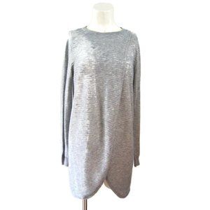 Asos Sweater Knit Top Women Size 2 Gray Open Front Tunic